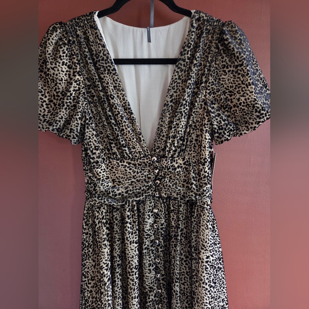 Anthropologie Black and Cream Midi Dress - Picture 4 of 6